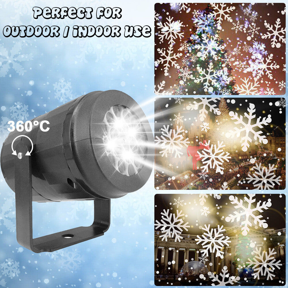 Christmas LED Snowflake Projector Laser Light Snowfall Outdoor Xmas Decor Lamp