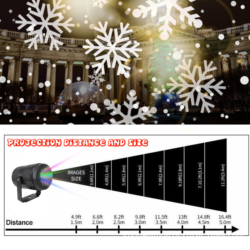 Christmas LED Snowflake Projector Laser Light Snowfall Outdoor Xmas Decor Lamp