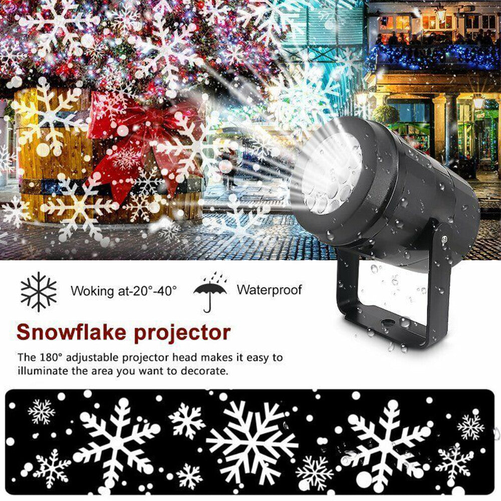 Christmas LED Snowflake Projector Laser Light Snowfall Outdoor Xmas Decor Lamp