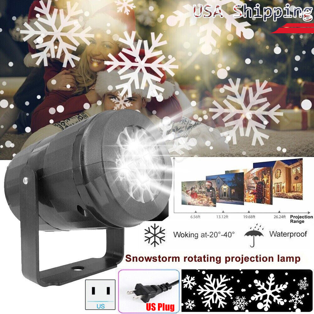 Christmas LED Snowflake Projector Laser Light Snowfall Outdoor Xmas Decor Lamp