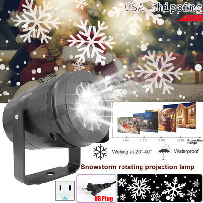 Christmas LED Snowflake Projector Laser Light Snowfall Outdoor Xmas Decor Lamp
