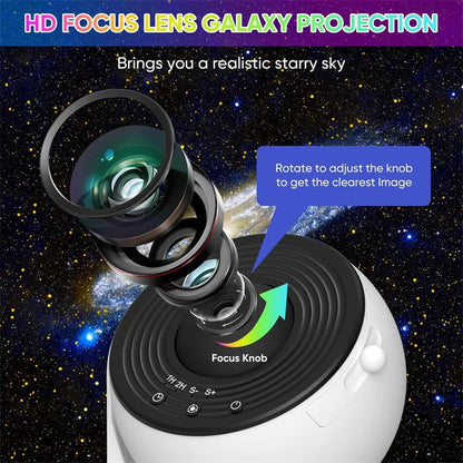 LED Night Light Galaxy Projector Starry Sky Projector 360° Rotate Planetarium Night Lamp for Room Decorative Children Kids Gift
